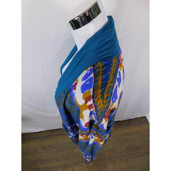 AKF Woman Sweater Womens 18 Multicolor Open Front Cardigan Boho Made in USA - Picture 5 of 11